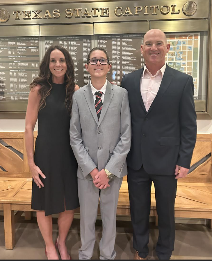 Kason Erwin was invited to speak at the Texas State Capitol