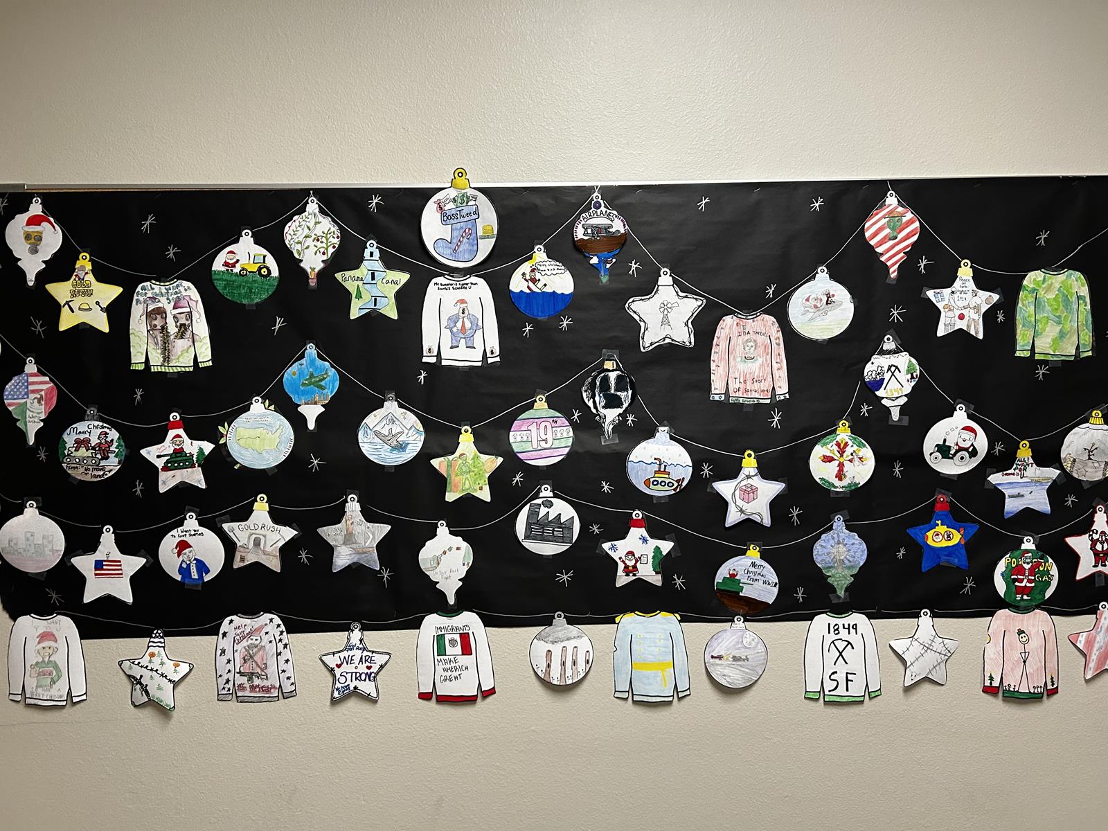 Mrs. Nordloh's students created a garland of history.