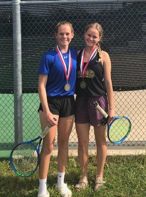 Esther & Sarah won Girls Doubles